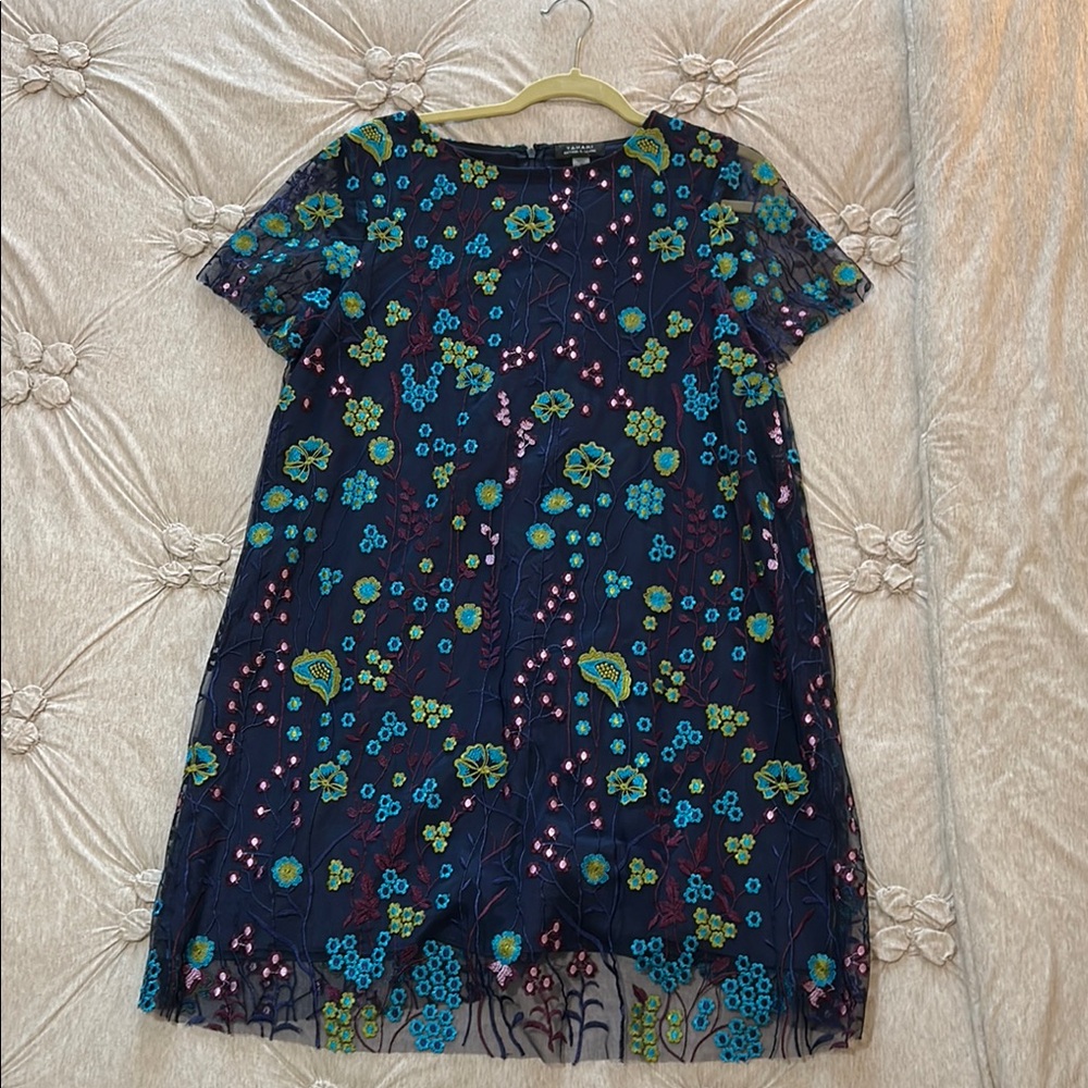 Floral Embroidered Tahari Dress